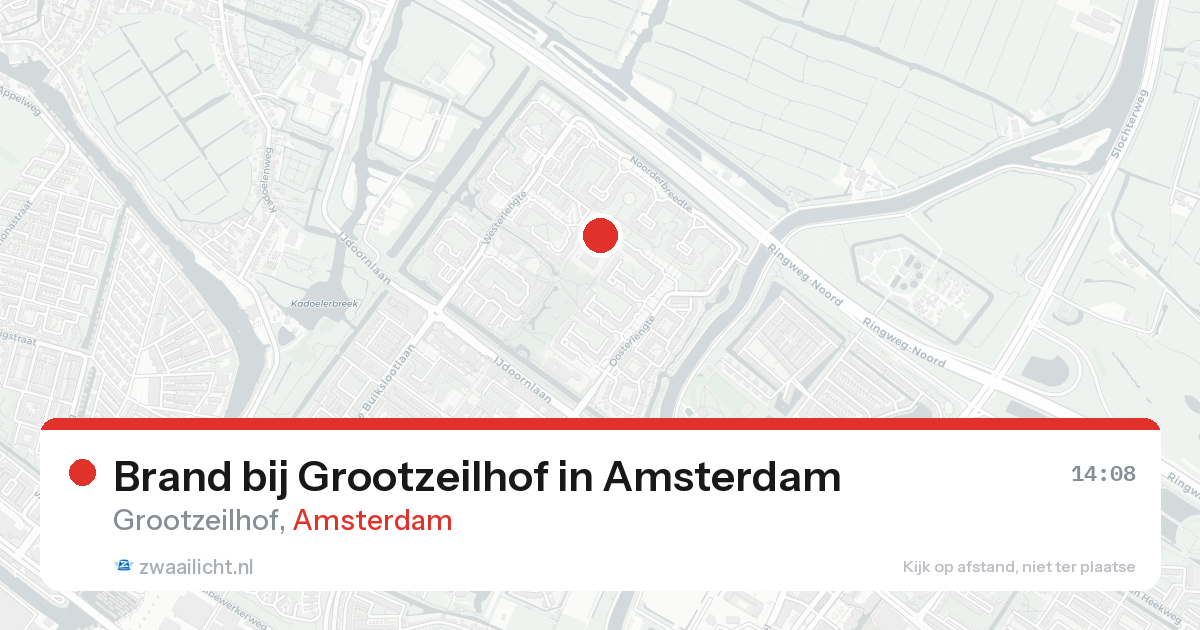 Brand bij Grootzeilhof in Amsterdam — 15 aug 2026