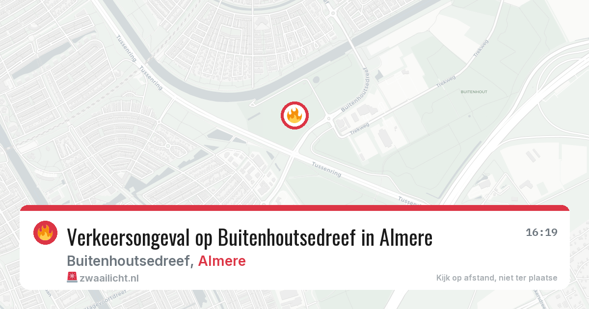 Verkeersongeval op Buitenhoutsedreef in Almere — 4 jul 2026