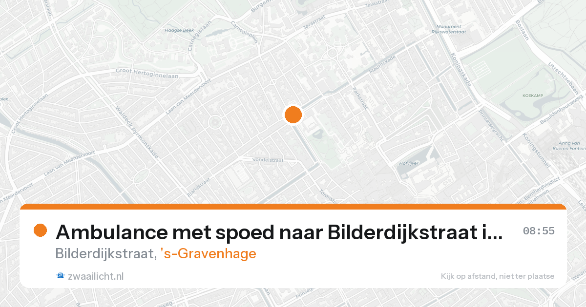 Ambulance met spoed naar Bilderdijkstraat in 's-Gravenhage — 26 aug 2026