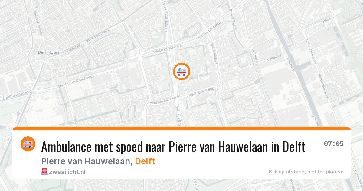 Ambulance met spoed naar Pierre van Hauwelaan in Delft — 9 aug 2026