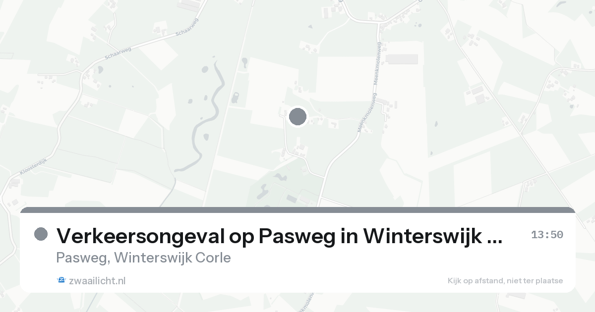 Verkeersongeval op Pasweg in Winterswijk Corle — 13 aug 2026