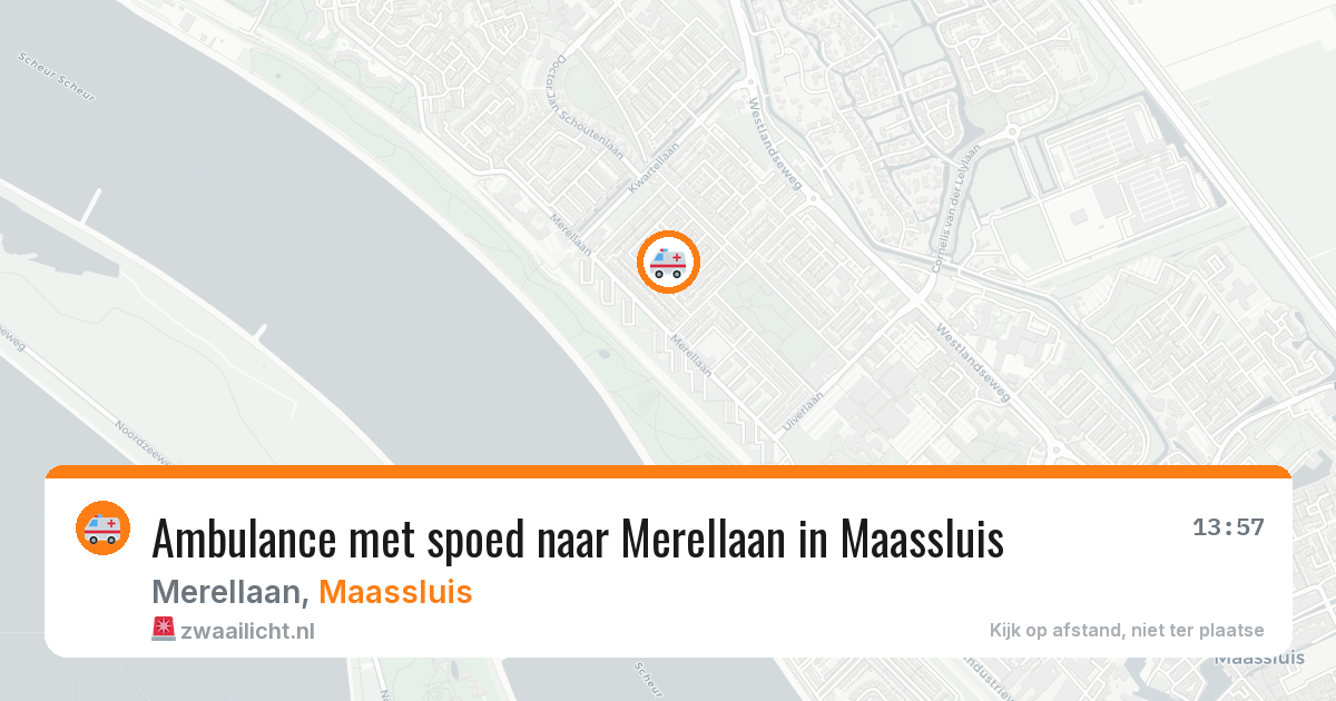 Ambulance met spoed naar Merellaan in Maassluis — 9 jun 2026