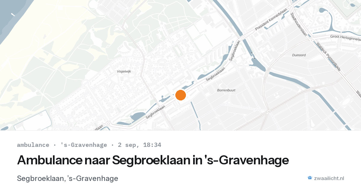 Ambulance naar Segbroeklaan in 's-Gravenhage — 2 sep 2026