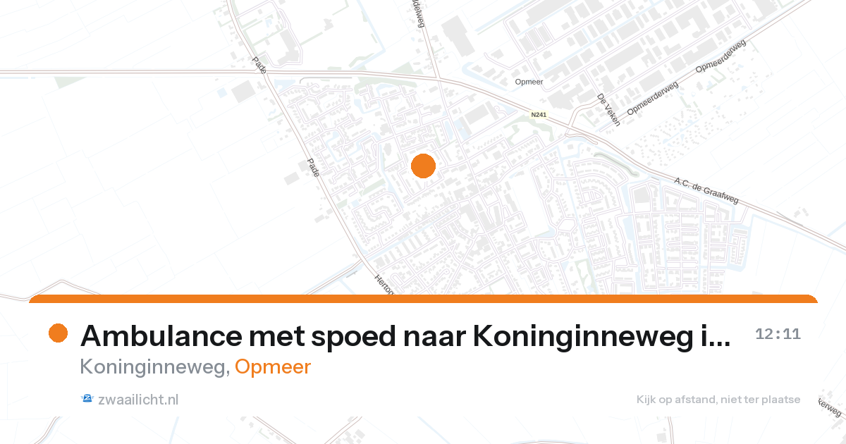 Ambulance met spoed naar Koninginneweg in Opmeer — 22 aug 2026