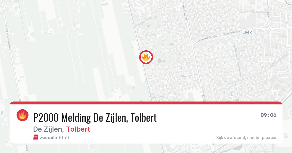 P2000 Melding De Zijlen, Tolbert — 24 jul 2026