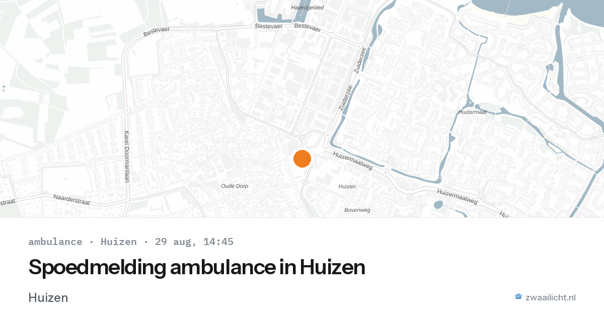 Spoedmelding ambulance in Huizen — 29 aug 2026