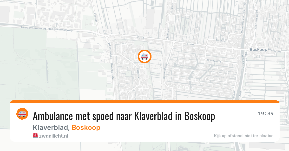 Ambulance met spoed naar Klaverblad in Boskoop — 11 mei 2026