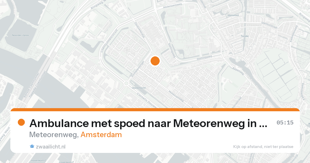 Ambulance met spoed naar Meteorenweg in Amsterdam — 16 aug 2026