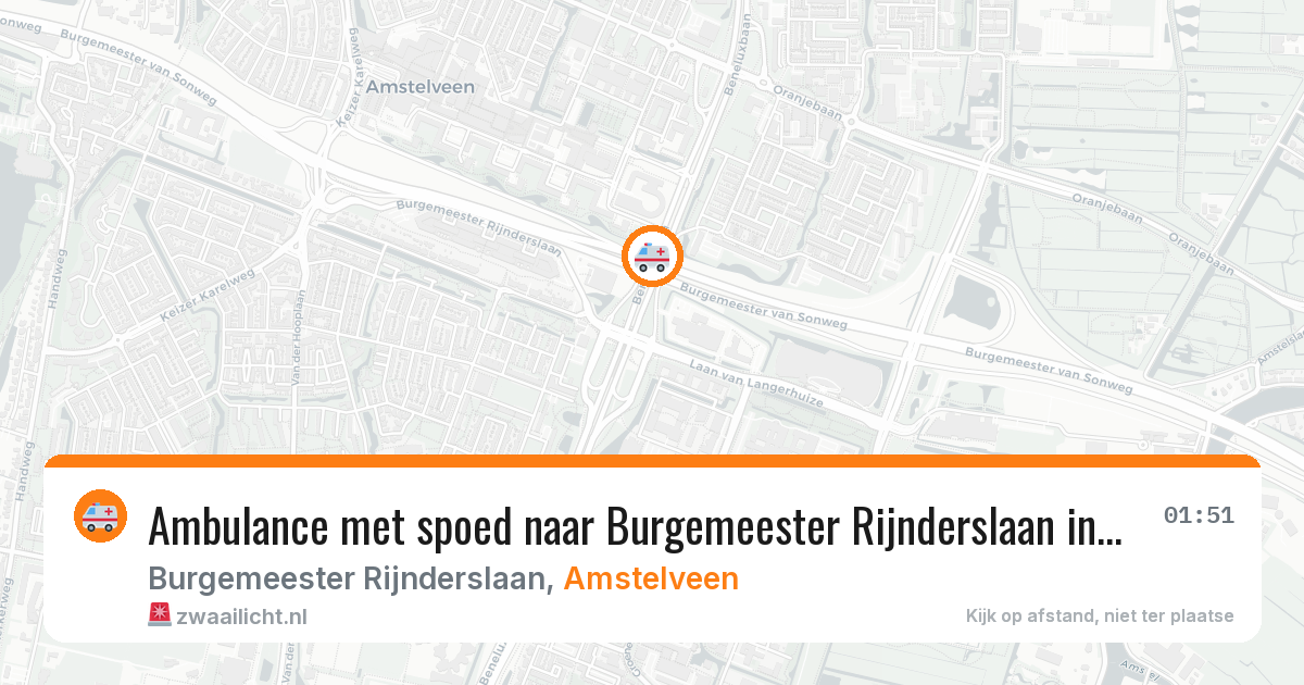 Ambulance met spoed naar Burgemeester Rijnderslaan in Amstelveen — 29 mrt 2026