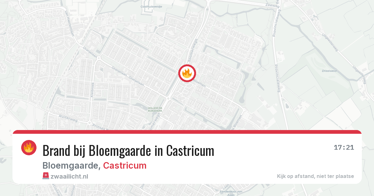 Brand bij Bloemgaarde in Castricum — 12 feb 2026
