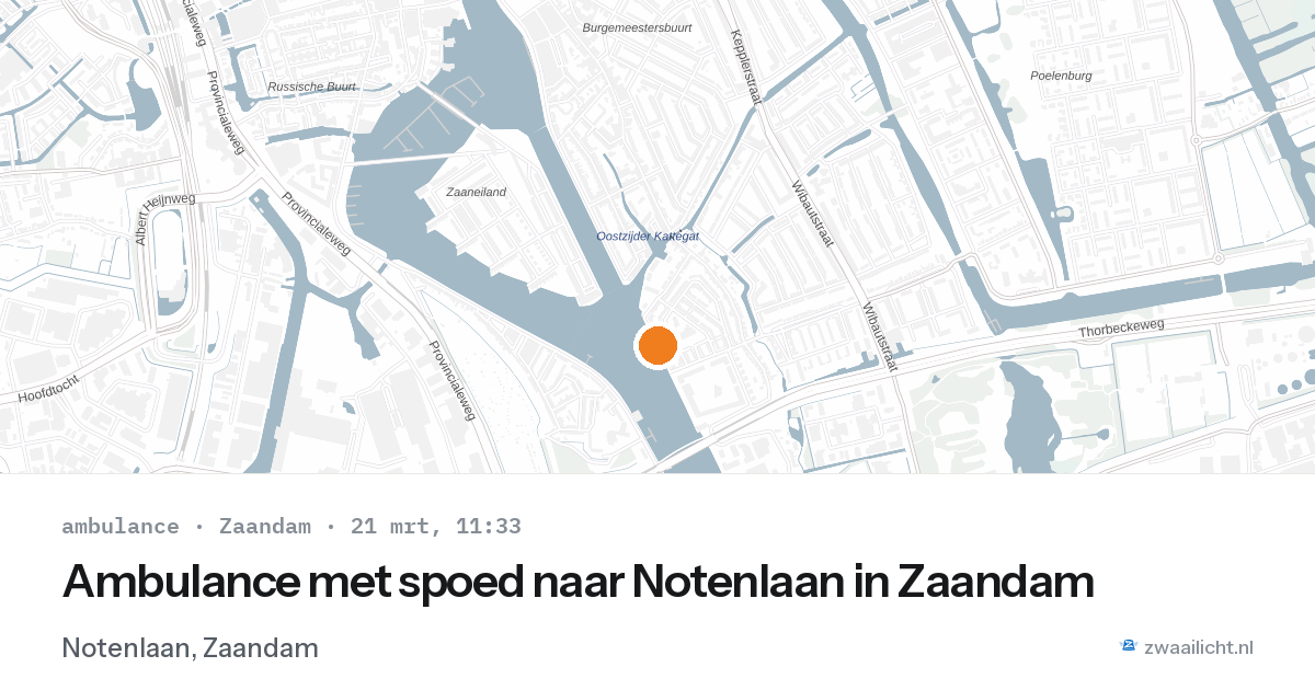Ambulance met spoed naar Notenlaan in Zaandam — 21 mrt 2026