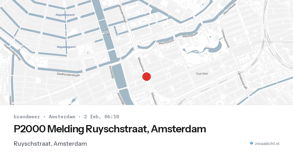 P2000 Melding Ruyschstraat, Amsterdam — 2 feb 2026