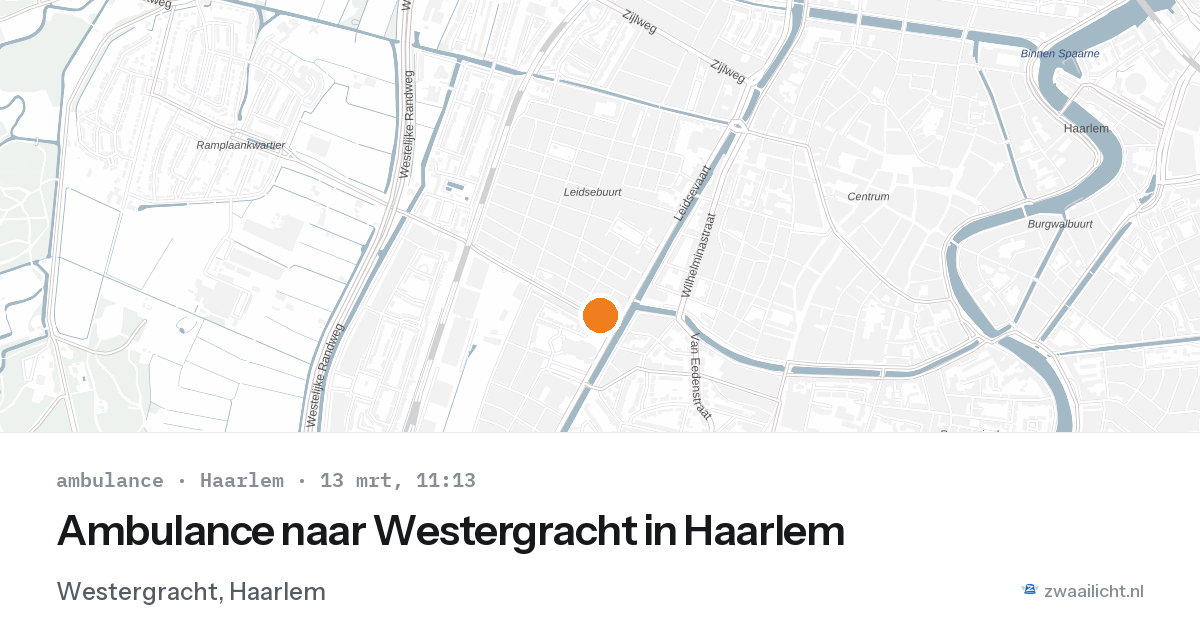 Ambulance naar Westergracht in Haarlem — 13 mrt 2026