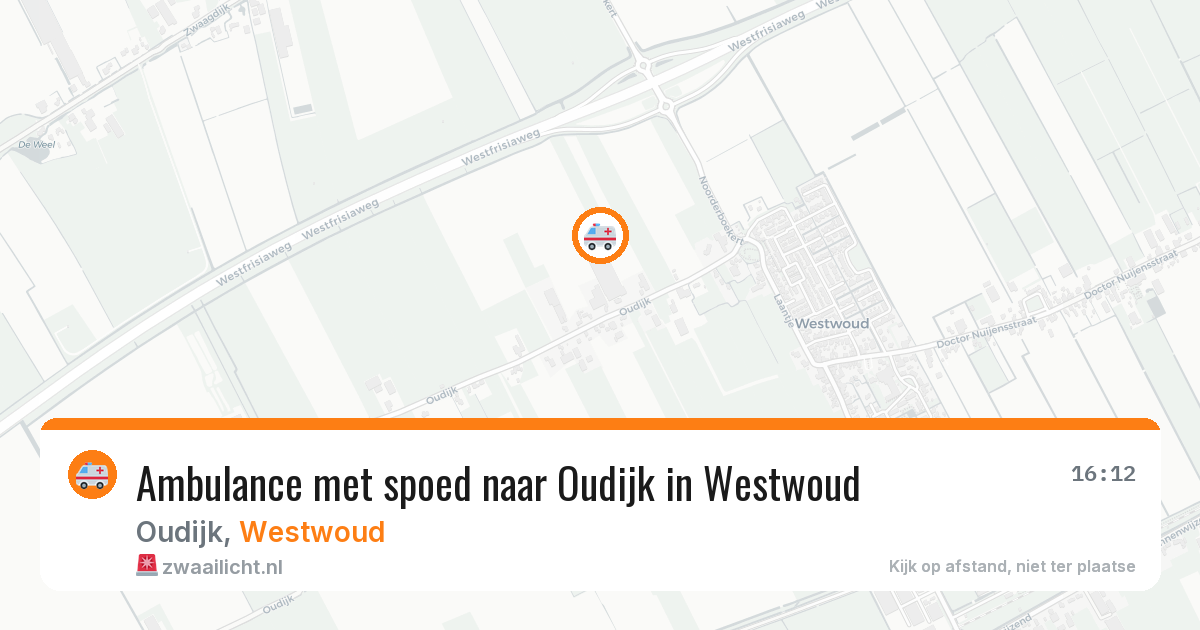 Ambulance met spoed naar Oudijk in Westwoud — 27 mei 2026