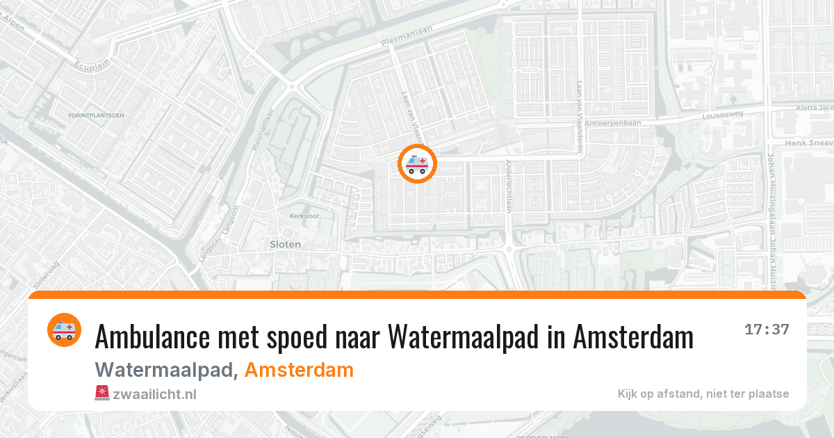 Ambulance met spoed naar Watermaalpad in Amsterdam — 15 jun 2026