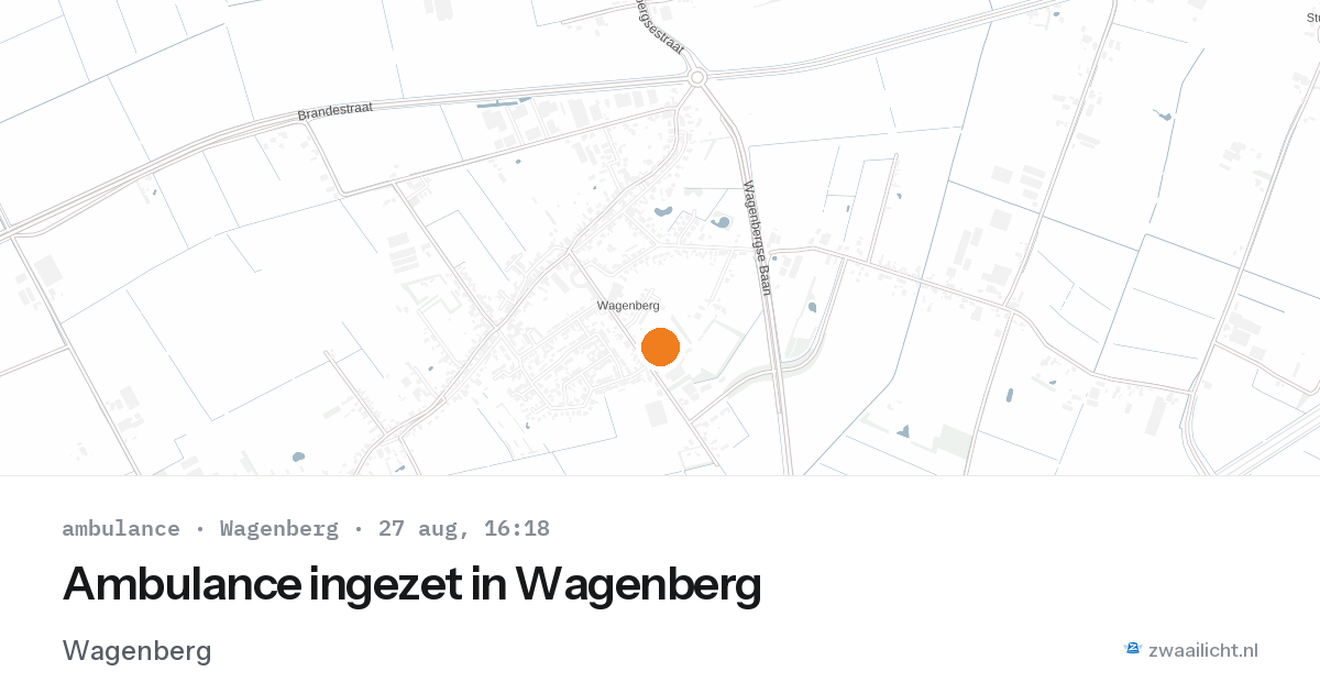 Ambulance ingezet in Wagenberg — 27 aug 2026