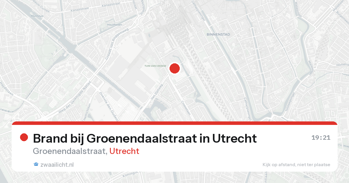 Brand bij Groenendaalstraat in Utrecht — 16 aug 2026
