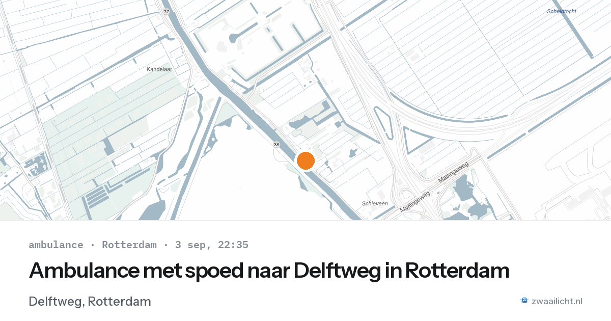 Ambulance met spoed naar Delftweg in Rotterdam — 3 sep 2026