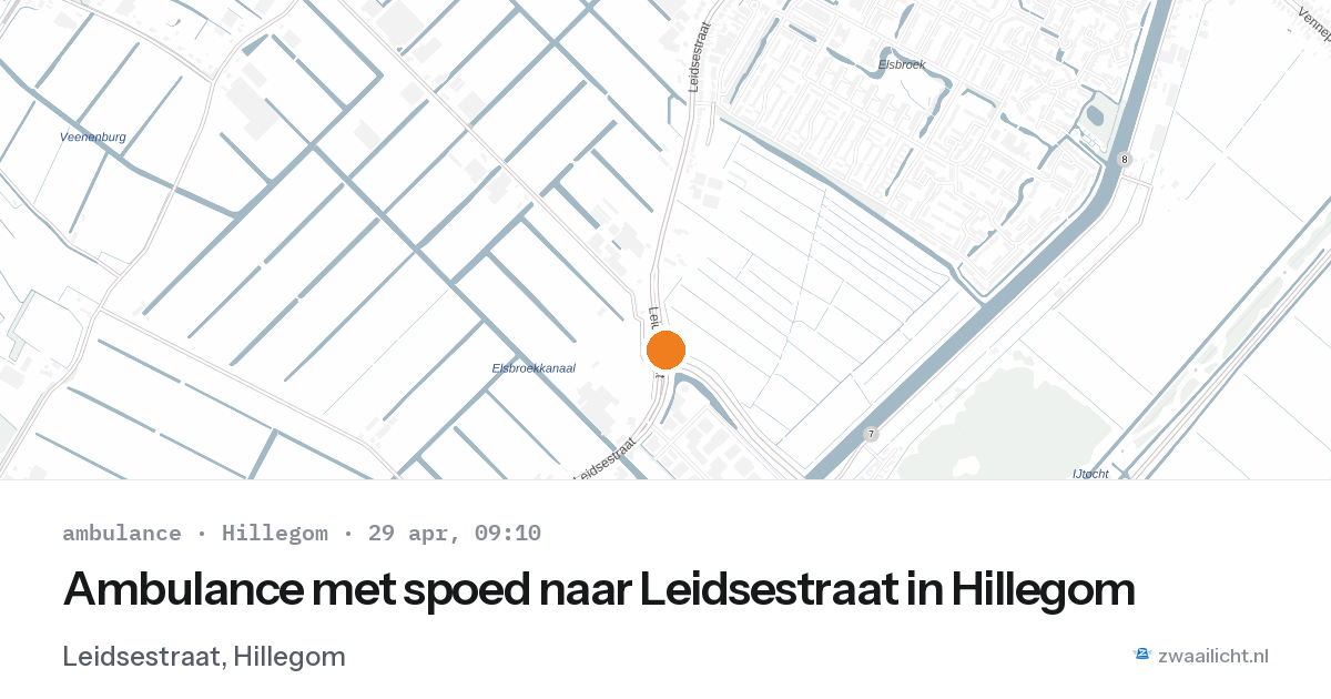 Ambulance met spoed naar Leidsestraat in Hillegom — 29 apr 2026