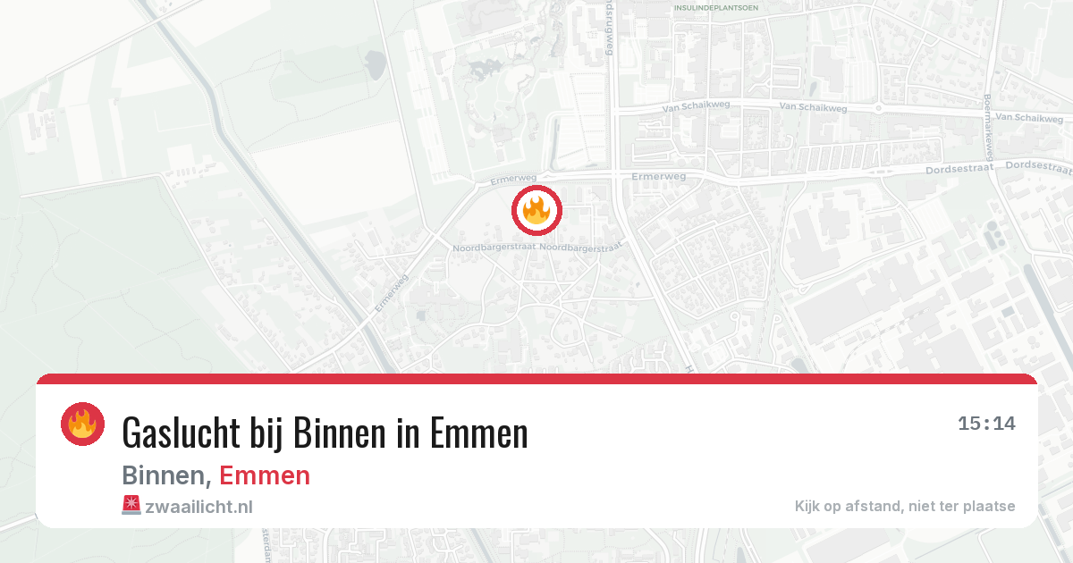 Gaslucht bij Binnen in Emmen — 29 jun 2026
