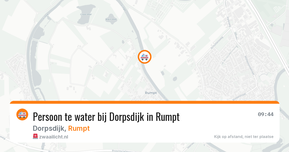 Persoon te water bij Dorpsdijk in Rumpt — 25 feb 2026