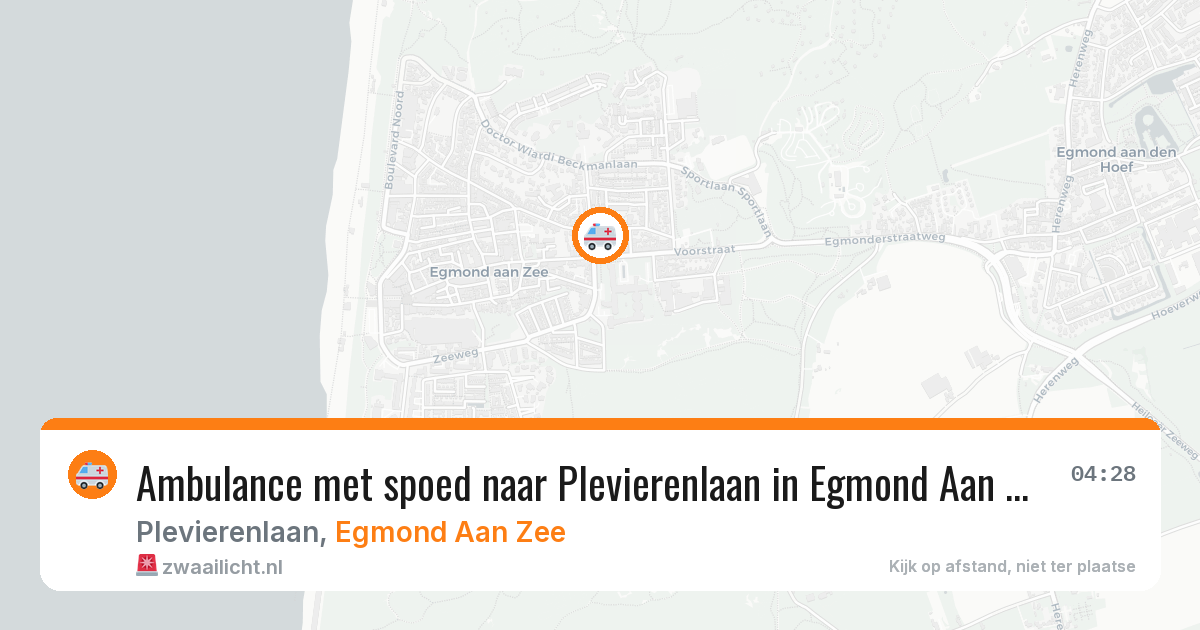 Ambulance met spoed naar Plevierenlaan in Egmond Aan Zee — 24 mei 2026