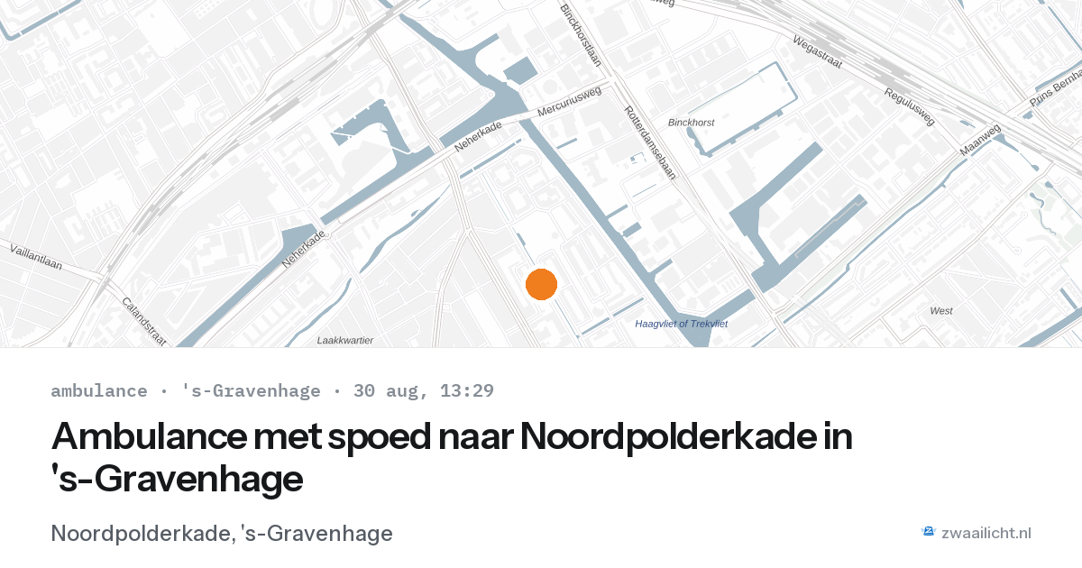 Ambulance met spoed naar Noordpolderkade in 's-Gravenhage — 30 aug 2026