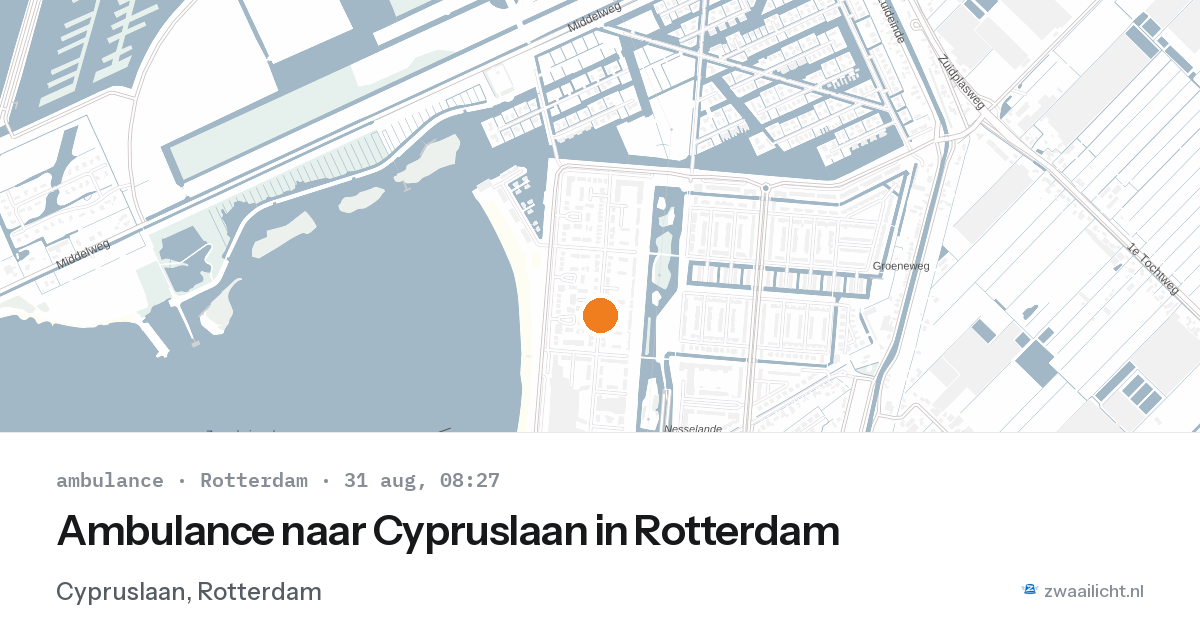 Ambulance naar Cypruslaan in Rotterdam — 31 aug 2026