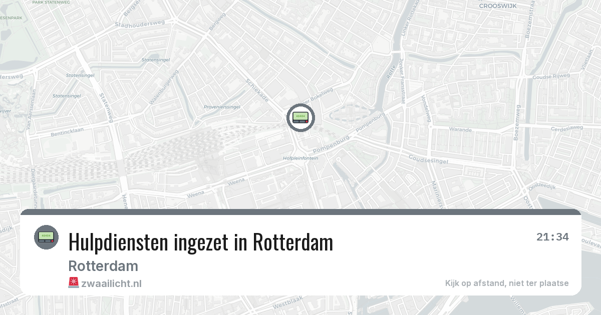Hulpdiensten ingezet in Rotterdam — 7 aug 2026 | 🚨 Zwaailicht.nl
