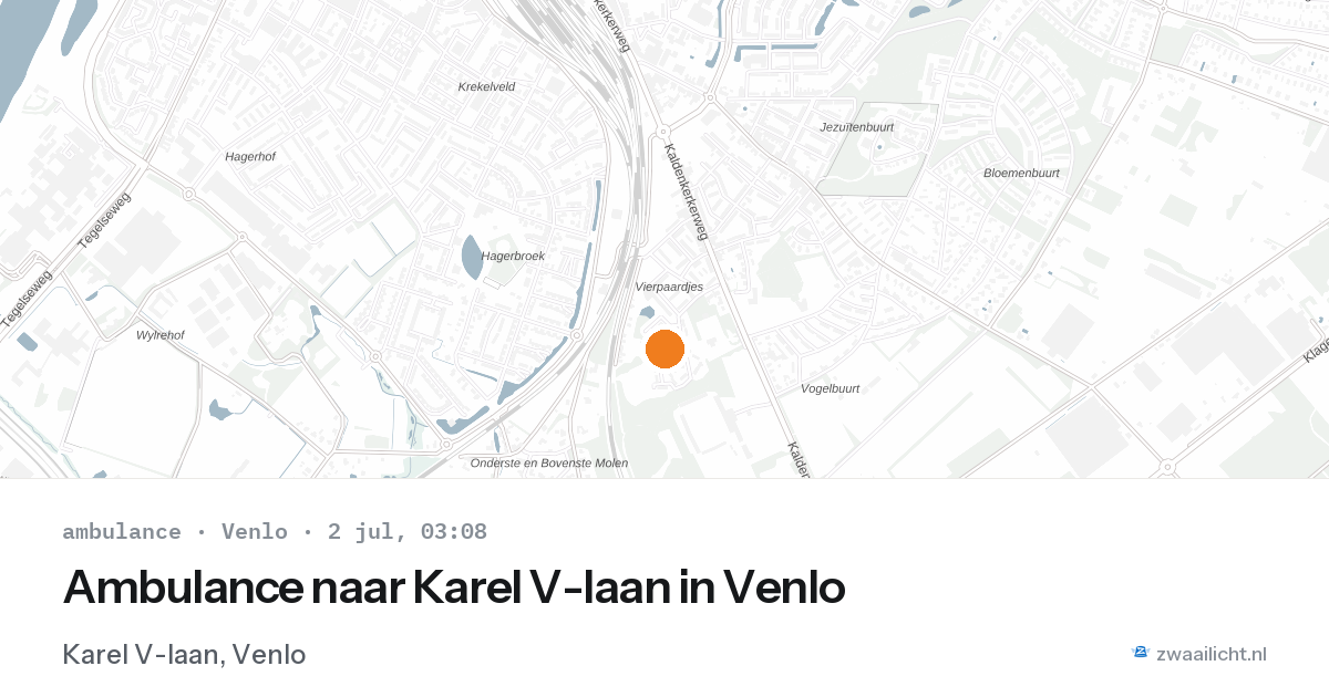 Ambulance naar Karel V-laan in Venlo — 2 jul 2026