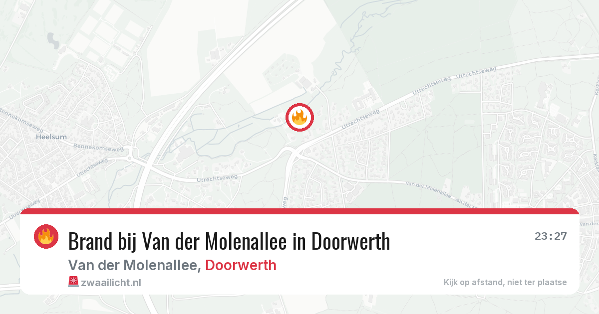 Brand bij Van der Molenallee in Doorwerth — 23 jun 2026