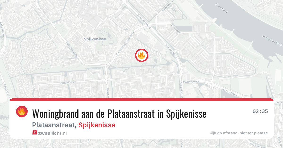 Woningbrand aan de Plataanstraat in Spijkenisse — 24 jun 2026