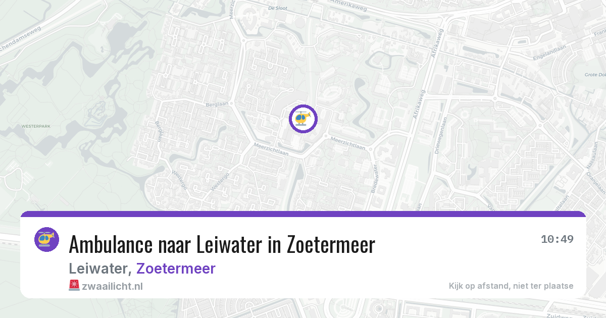 Ambulance naar Leiwater in Zoetermeer — 18 jun 2026