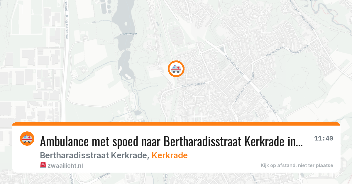 Ambulance met spoed naar Bertharadisstraat Kerkrade in Kerkrade — 9 mrt 2026