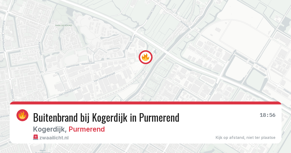 Buitenbrand bij Kogerdijk in Purmerend — 4 jul 2026