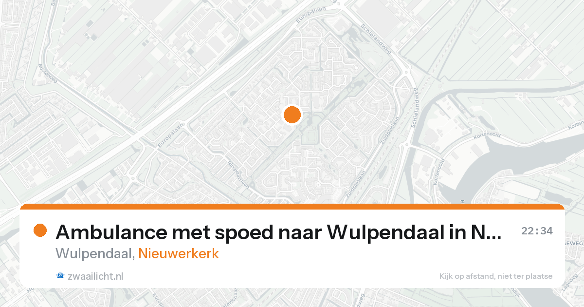Ambulance met spoed naar Wulpendaal in Nieuwerkerk — 25 aug 2026