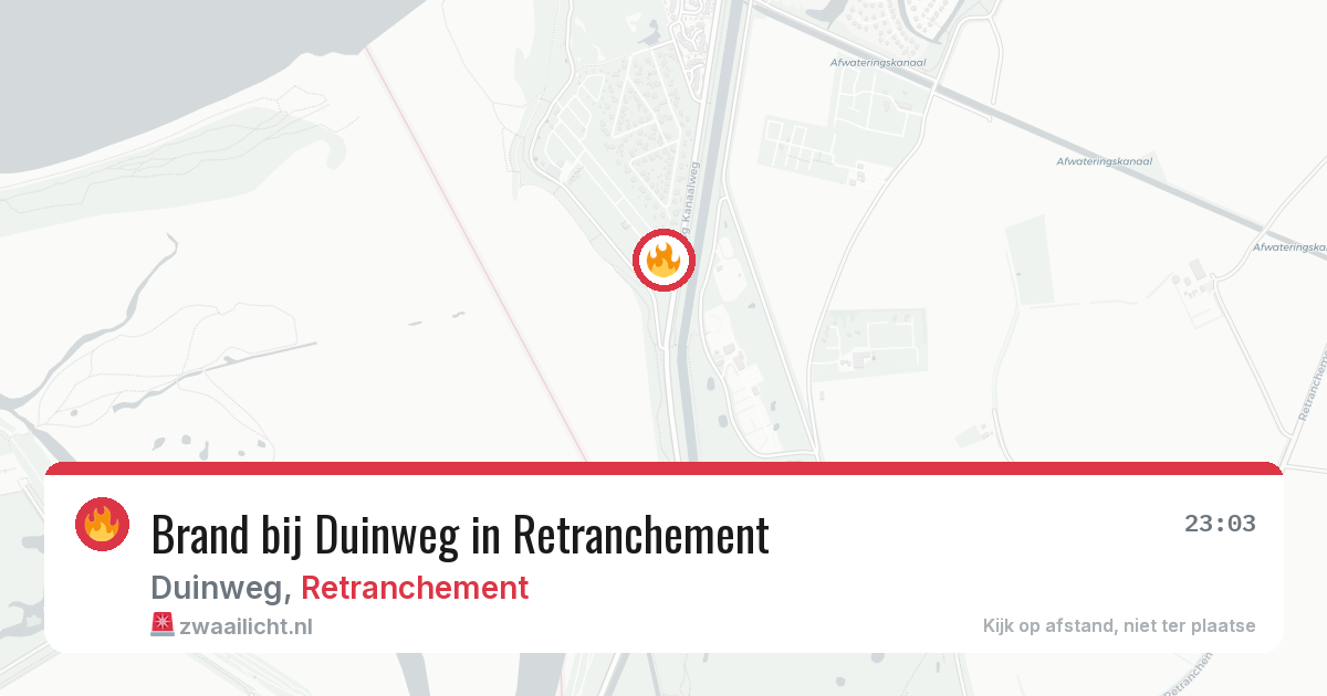 Brand bij Duinweg in Retranchement — 9 aug 2026