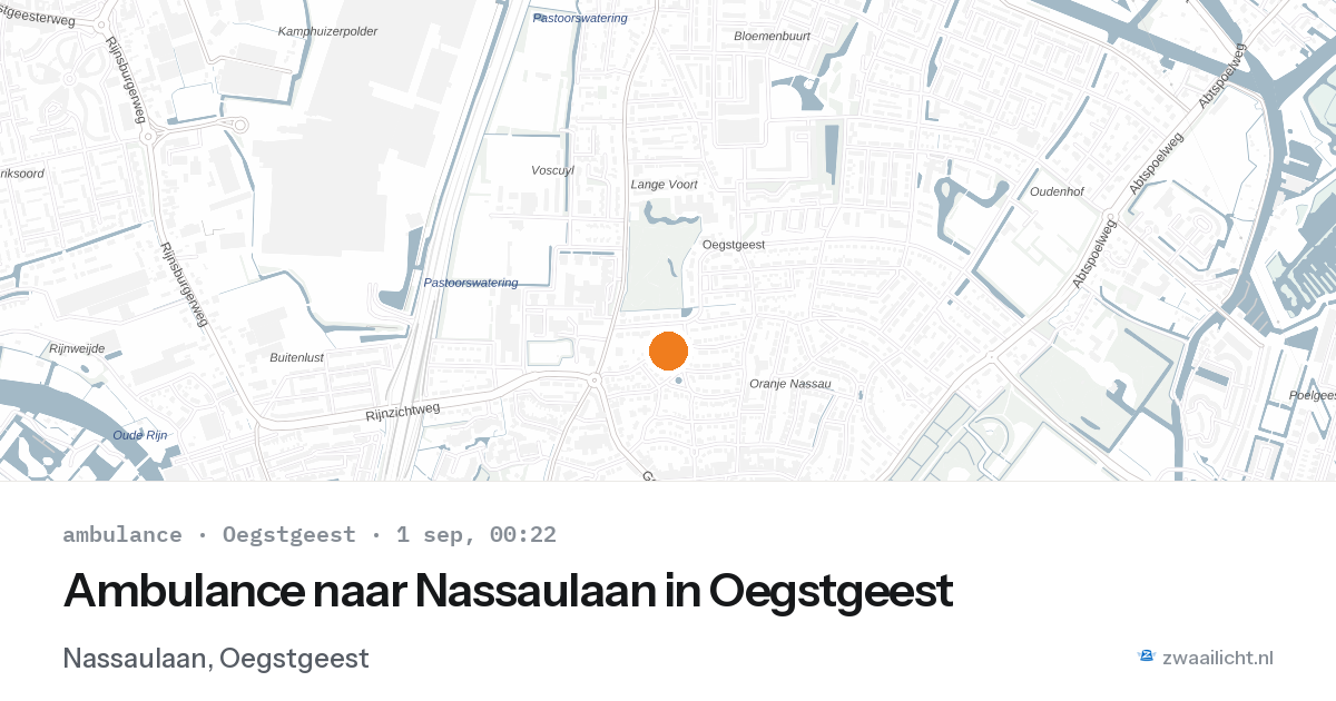 Ambulance naar Nassaulaan in Oegstgeest — 31 aug 2026