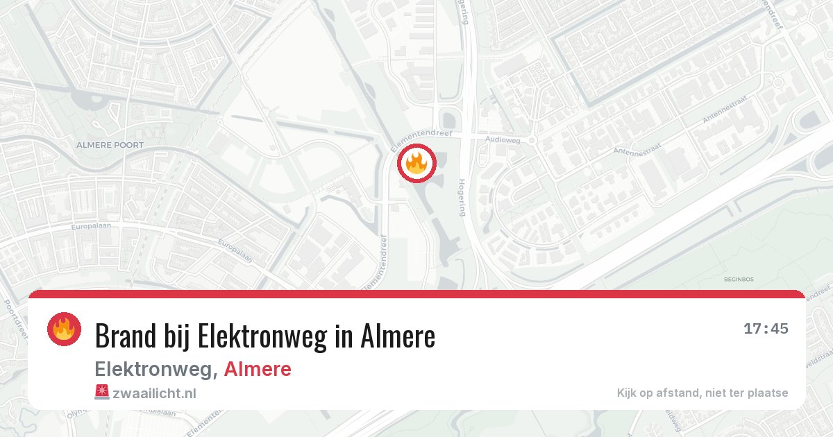Brand bij Elektronweg in Almere — 22 mrt 2026