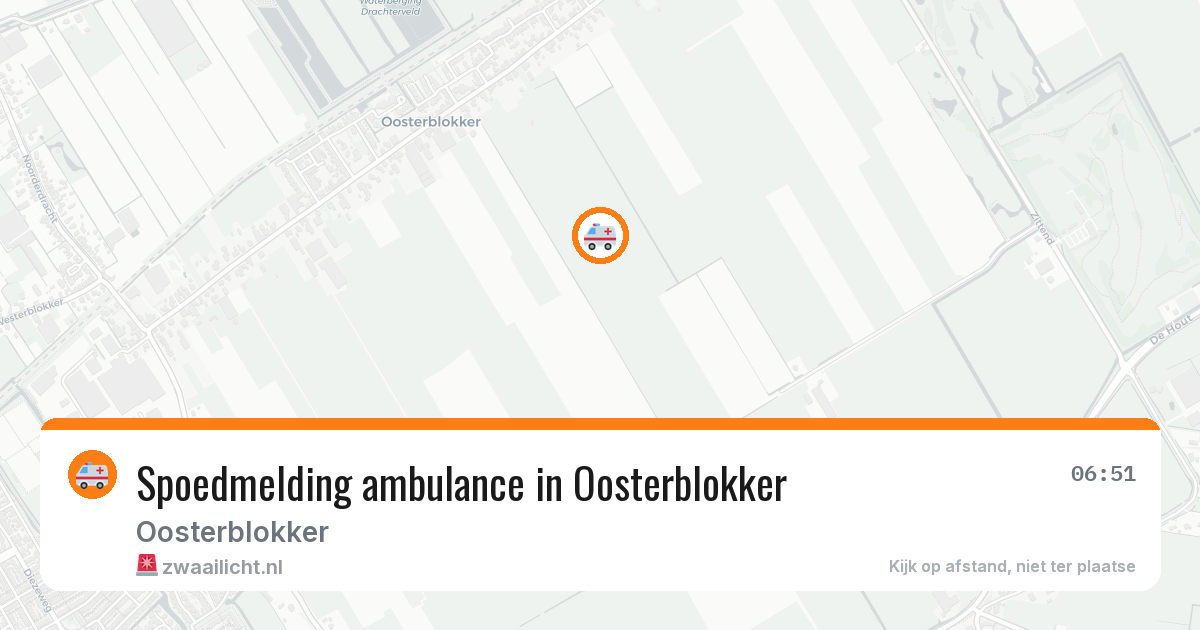 Spoedmelding ambulance in Oosterblokker — 5 aug 2026