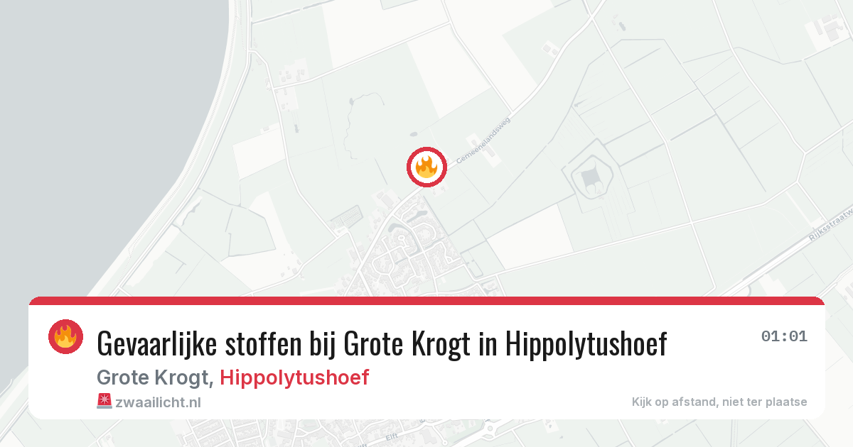 Gevaarlijke stoffen bij Grote Krogt in Hippolytushoef — 27 jun 2026