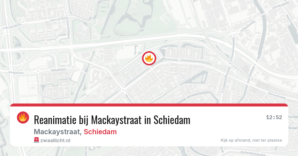 Reanimatie bij Mackaystraat in Schiedam — 14 aug 2026