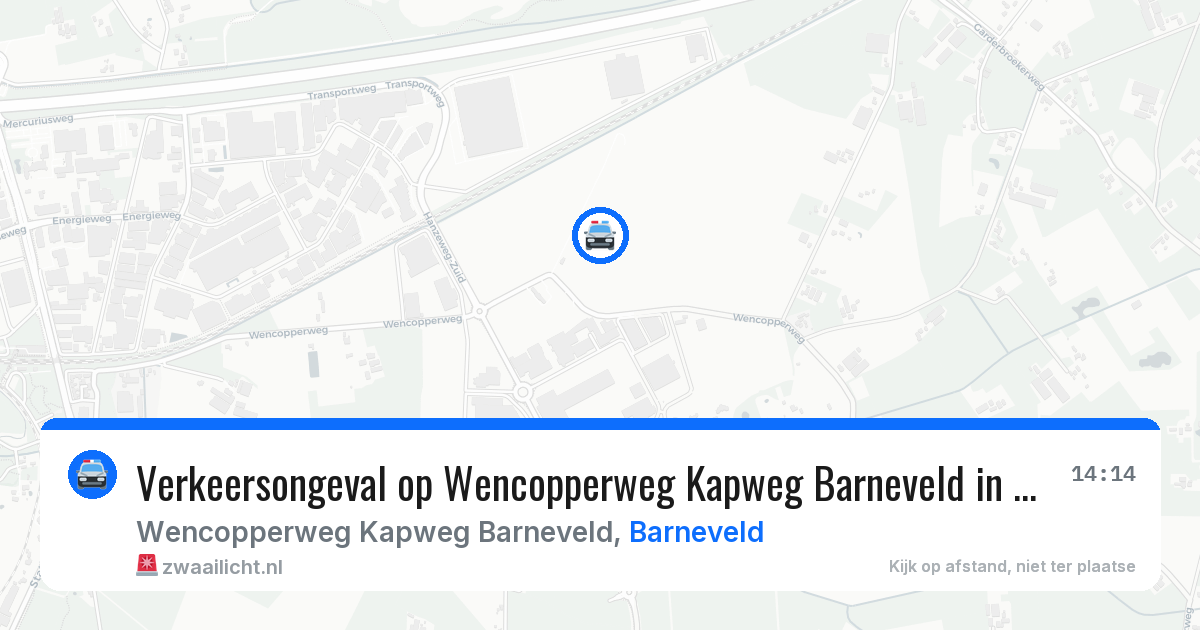 Verkeersongeval op Wencopperweg Kapweg Barneveld in Barneveld — 1 aug 2026