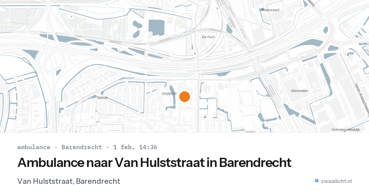 Ambulance naar Van Hulststraat in Barendrecht — 1 feb 2026