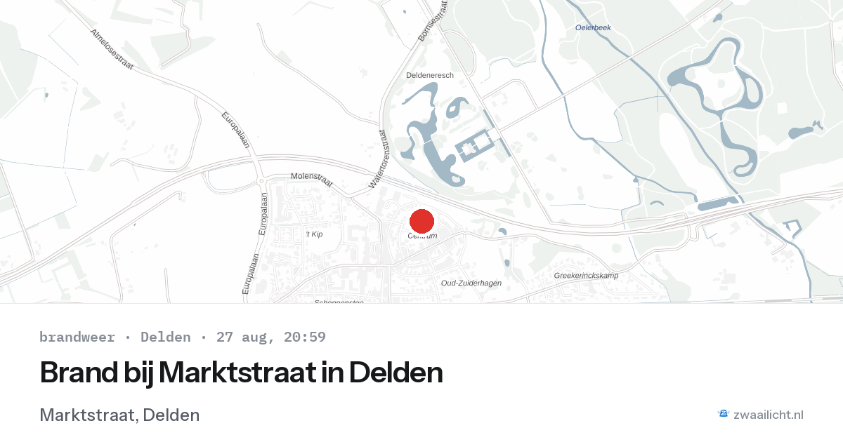 Brand bij Marktstraat in Delden — 27 aug 2026