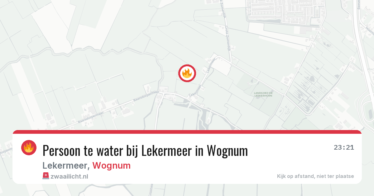 Persoon te water bij Lekermeer in Wognum — 6 aug 2026