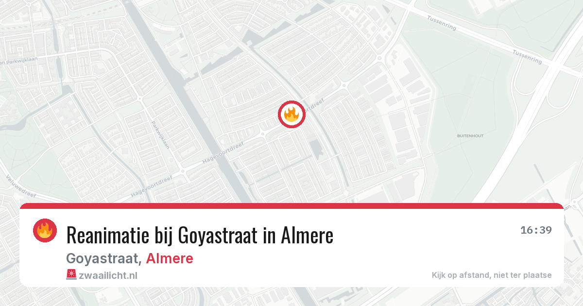 Reanimatie bij Goyastraat in Almere — 14 aug 2026