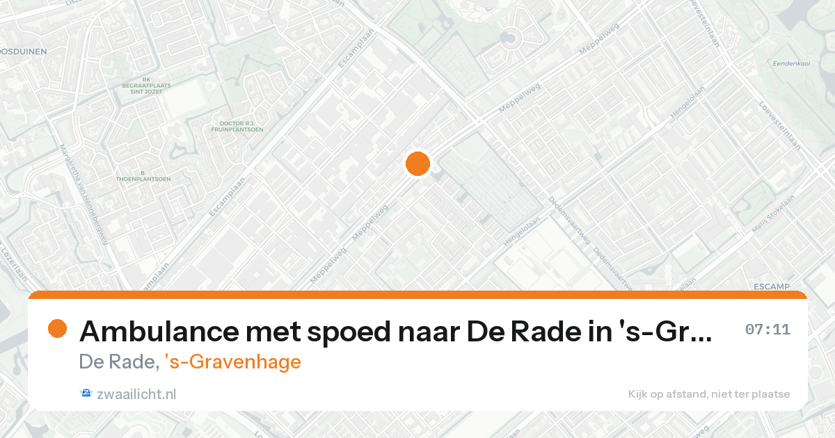 Ambulance met spoed naar De Rade in 's-Gravenhage — 22 aug 2026