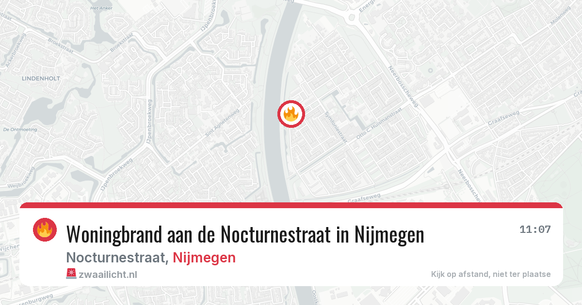 Woningbrand aan de Nocturnestraat in Nijmegen — 25 mrt 2026
