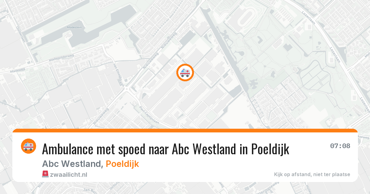 Ambulance met spoed naar Abc Westland in Poeldijk — 14 aug 2026